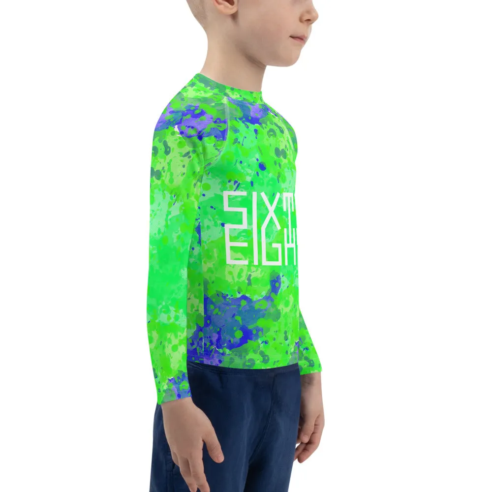 Sixty Eight 93 Logo White Earthy Kids Rash Guard