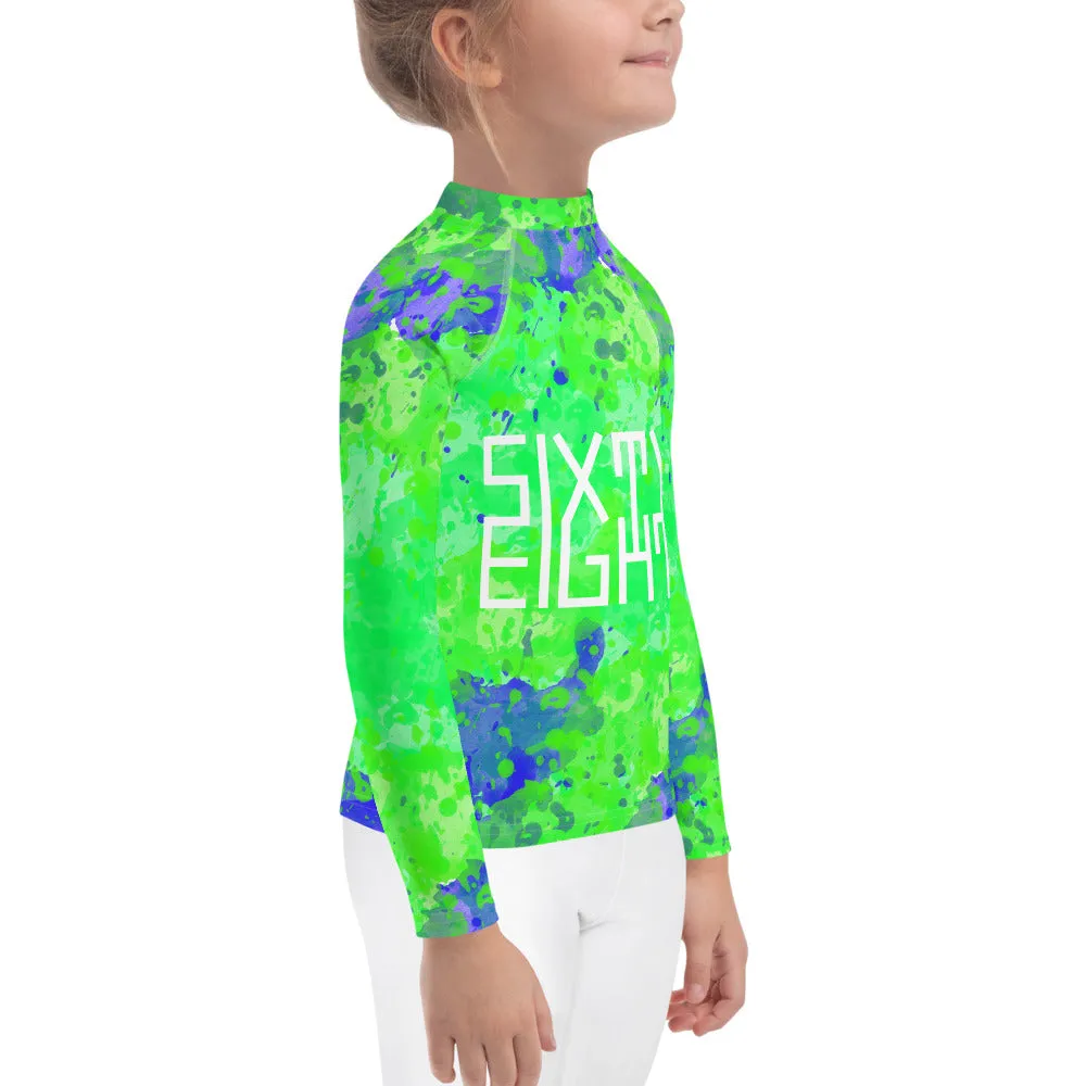 Sixty Eight 93 Logo White Earthy Kids Rash Guard