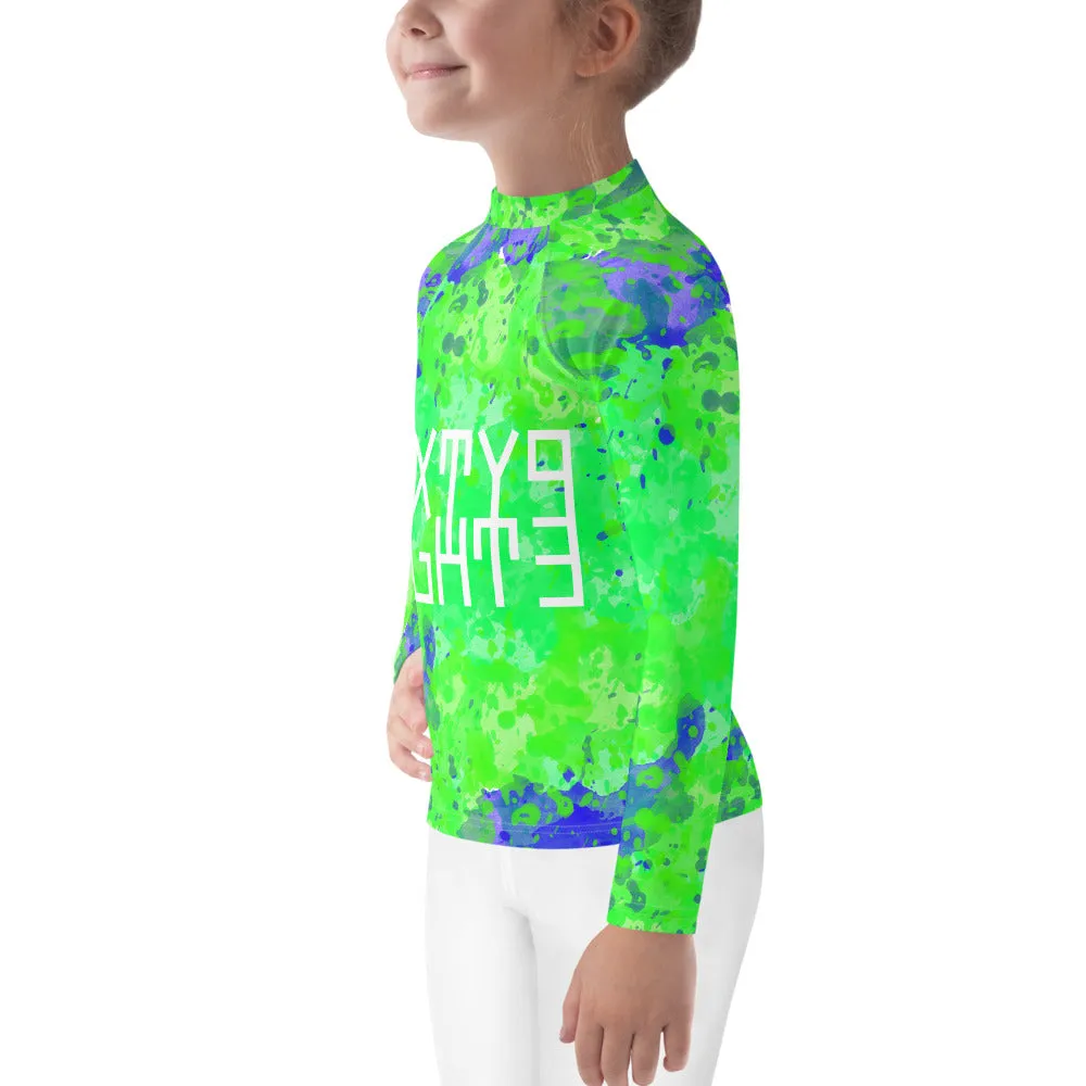 Sixty Eight 93 Logo White Earthy Kids Rash Guard
