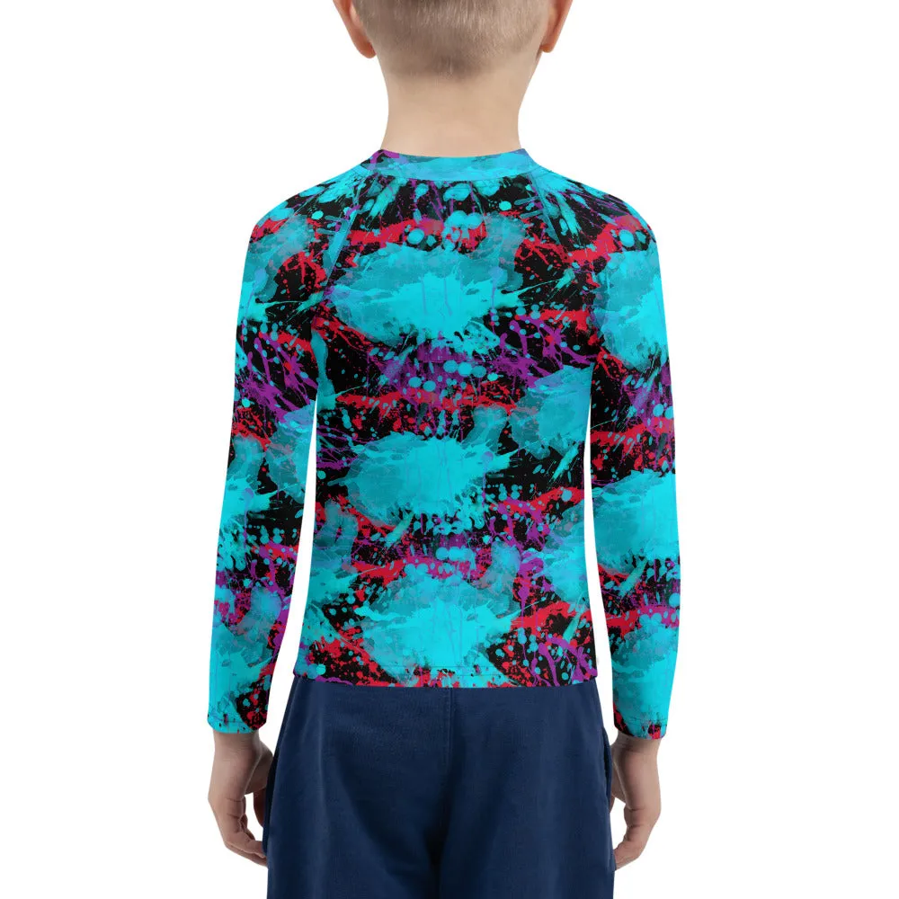 Sixty Eight 93 Logo White #Splatter 1.2 Kids Rash Guard