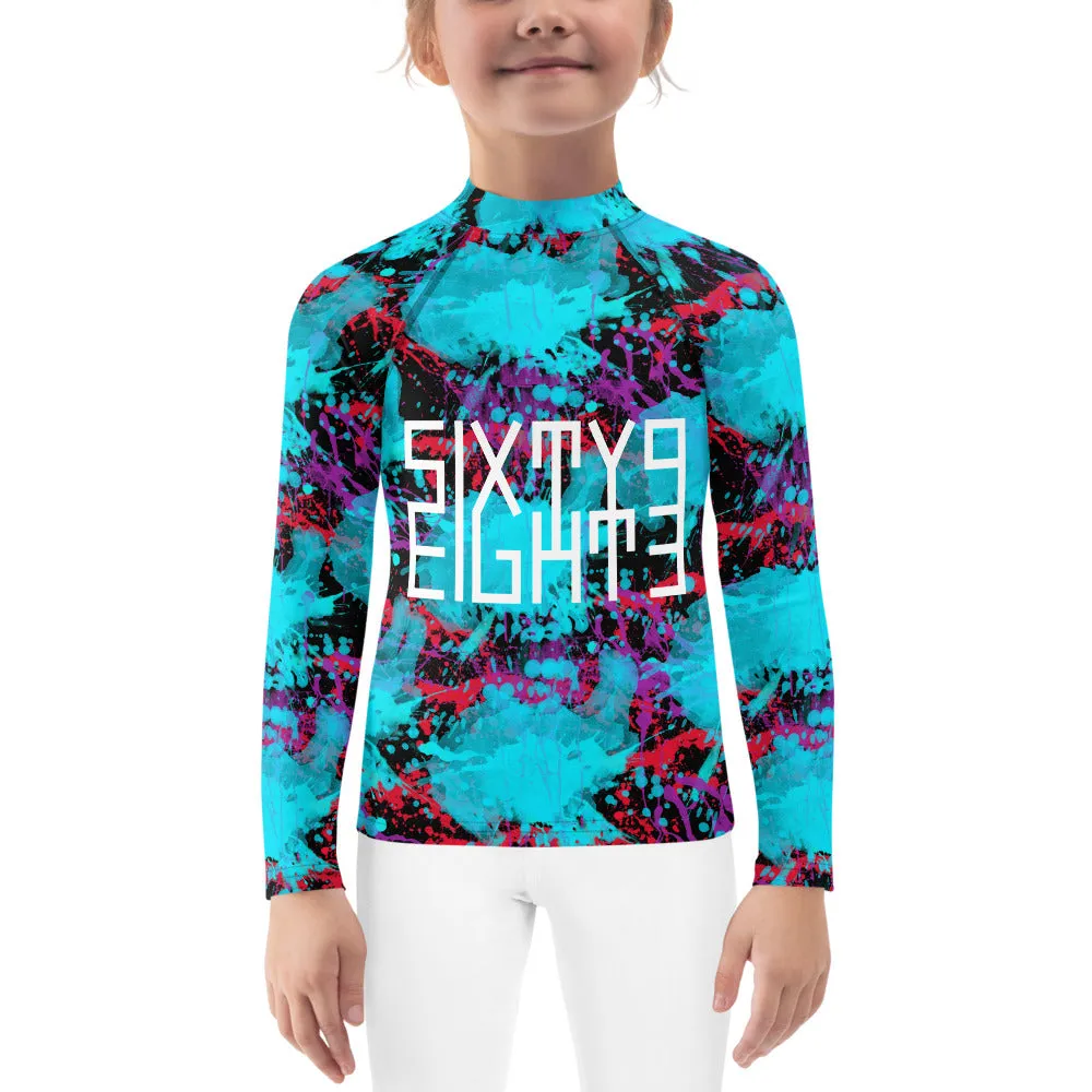 Sixty Eight 93 Logo White #Splatter 1.2 Kids Rash Guard