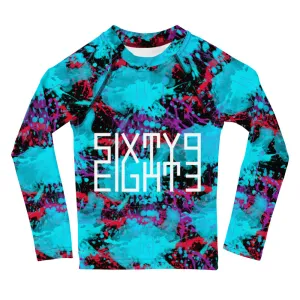 Sixty Eight 93 Logo White #Splatter 1.2 Kids Rash Guard