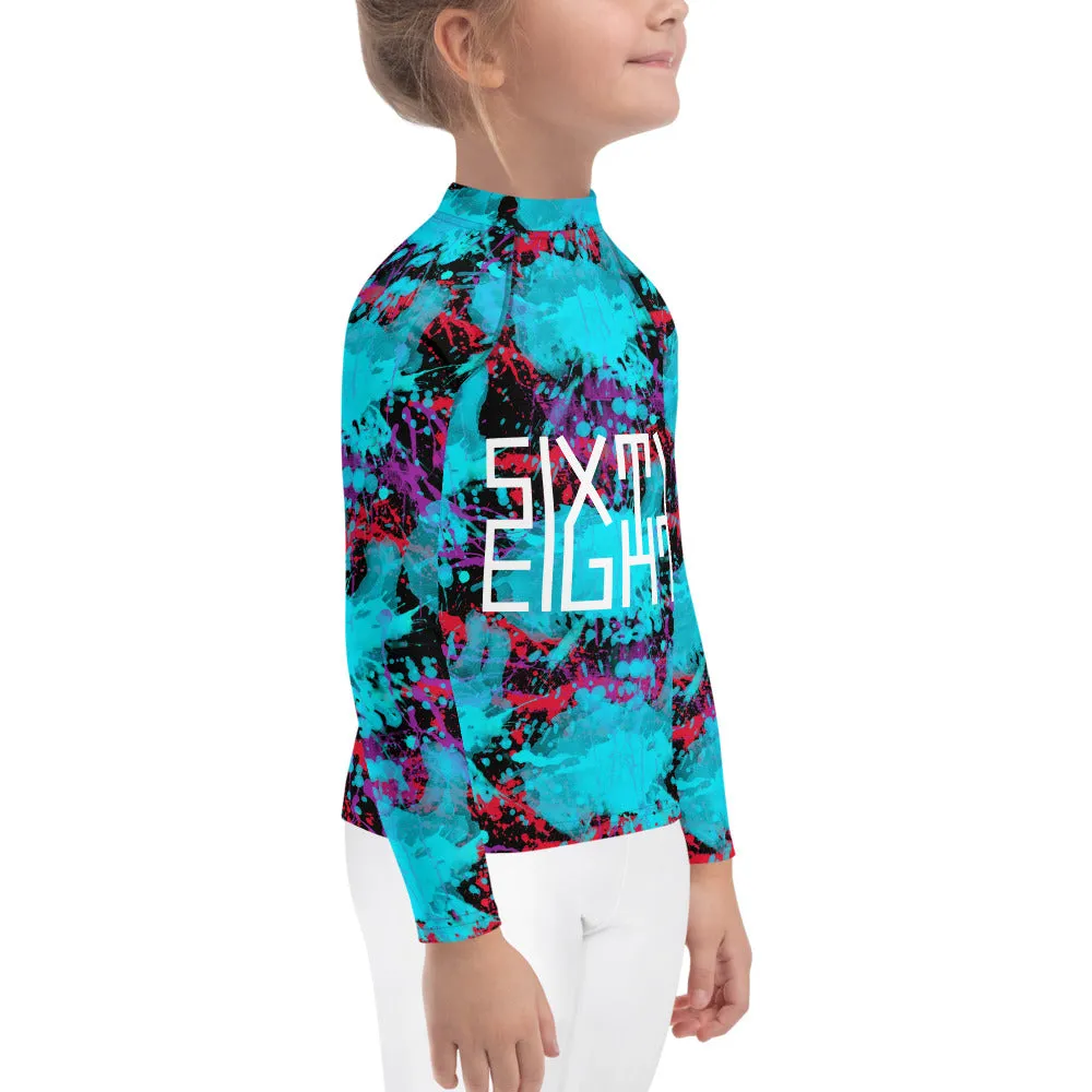 Sixty Eight 93 Logo White #Splatter 1.2 Kids Rash Guard