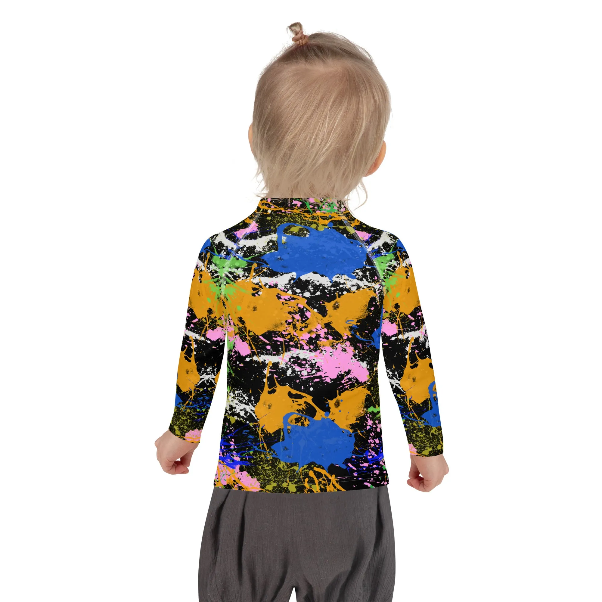 Sixty Eight 93 Logo White Splatter #2 Kids Rash Guard