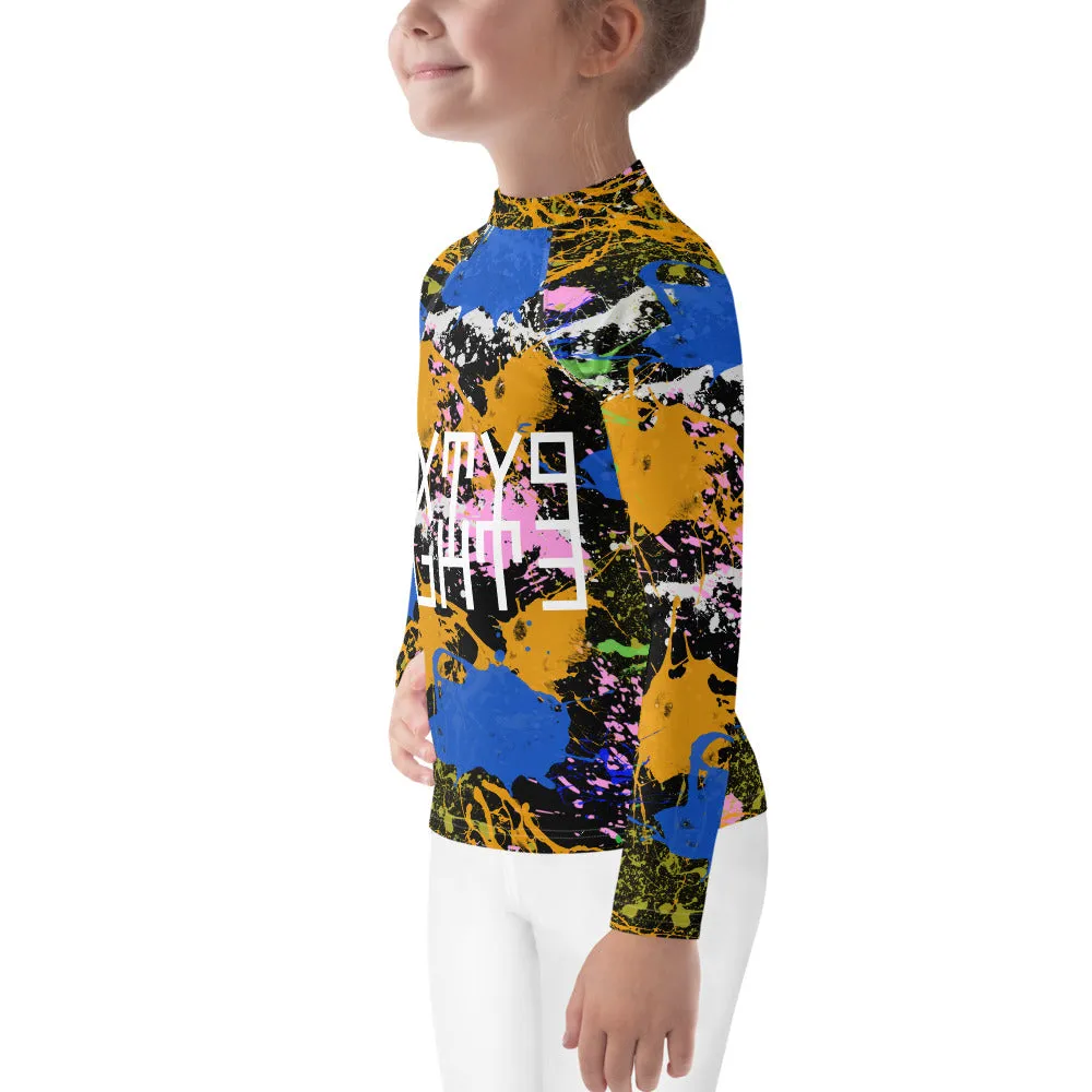 Sixty Eight 93 Logo White Splatter #2 Kids Rash Guard