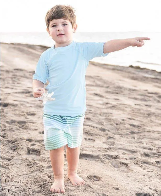Sky Blue Short Sleeve Rash Guard
