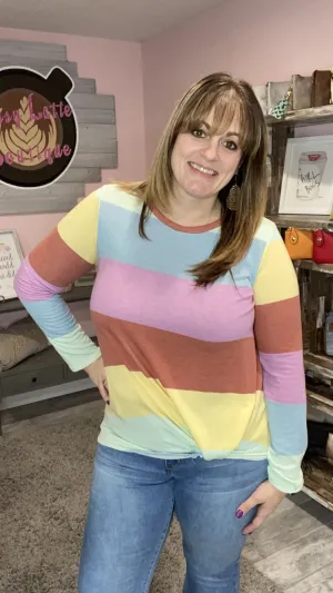 Striped Knotted Top