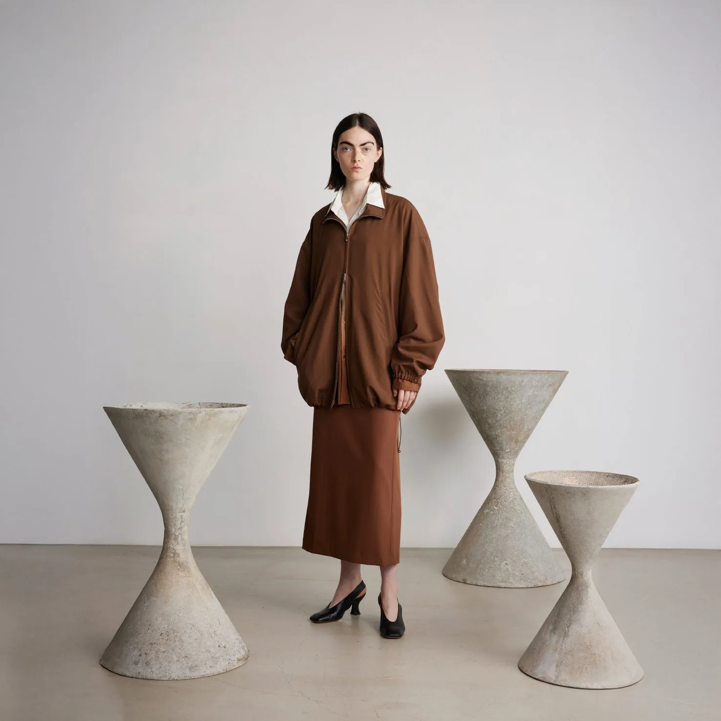 Techno Wool Nylon Easy Pencil Skirt