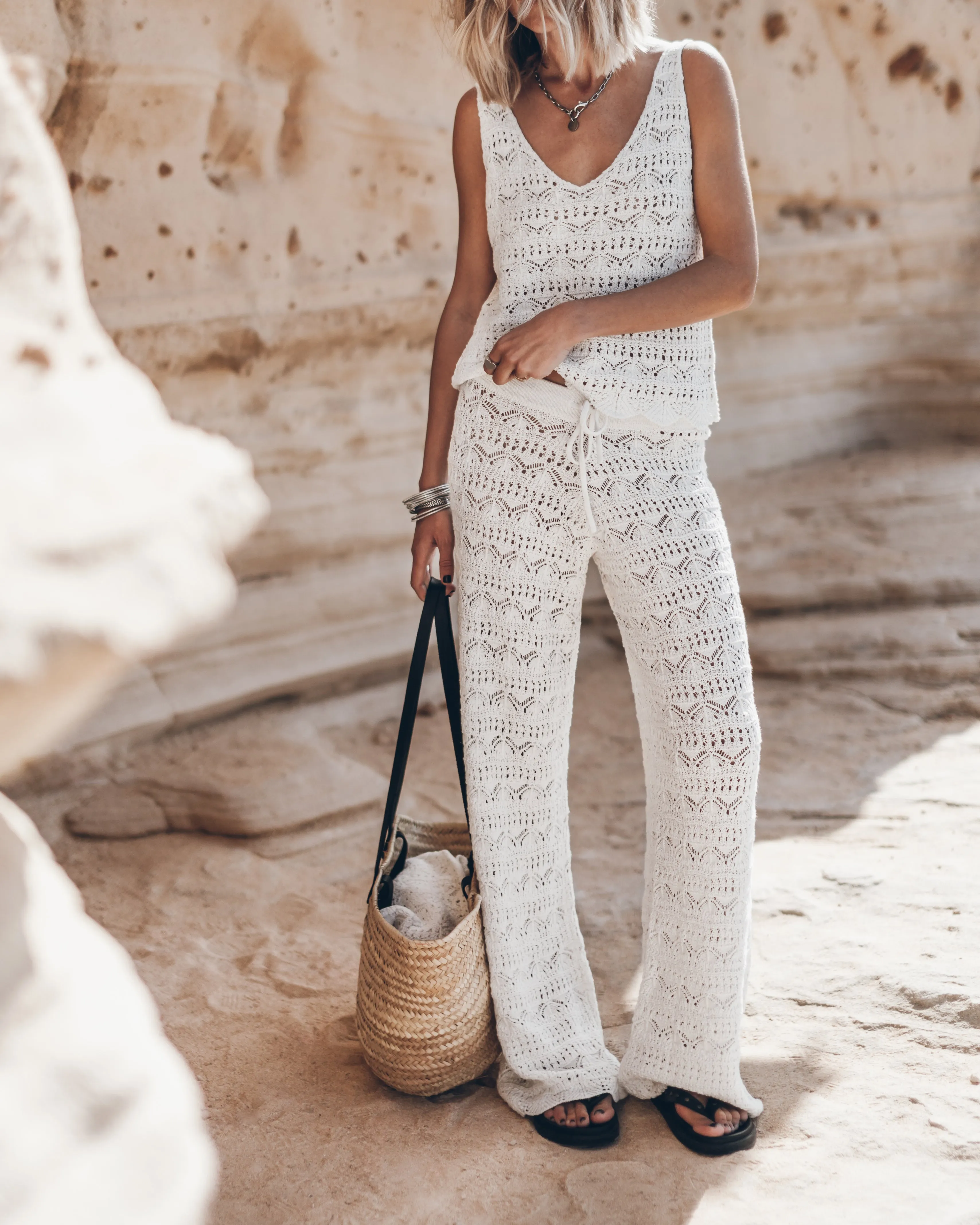 The Ecru Crochet Tank Top
