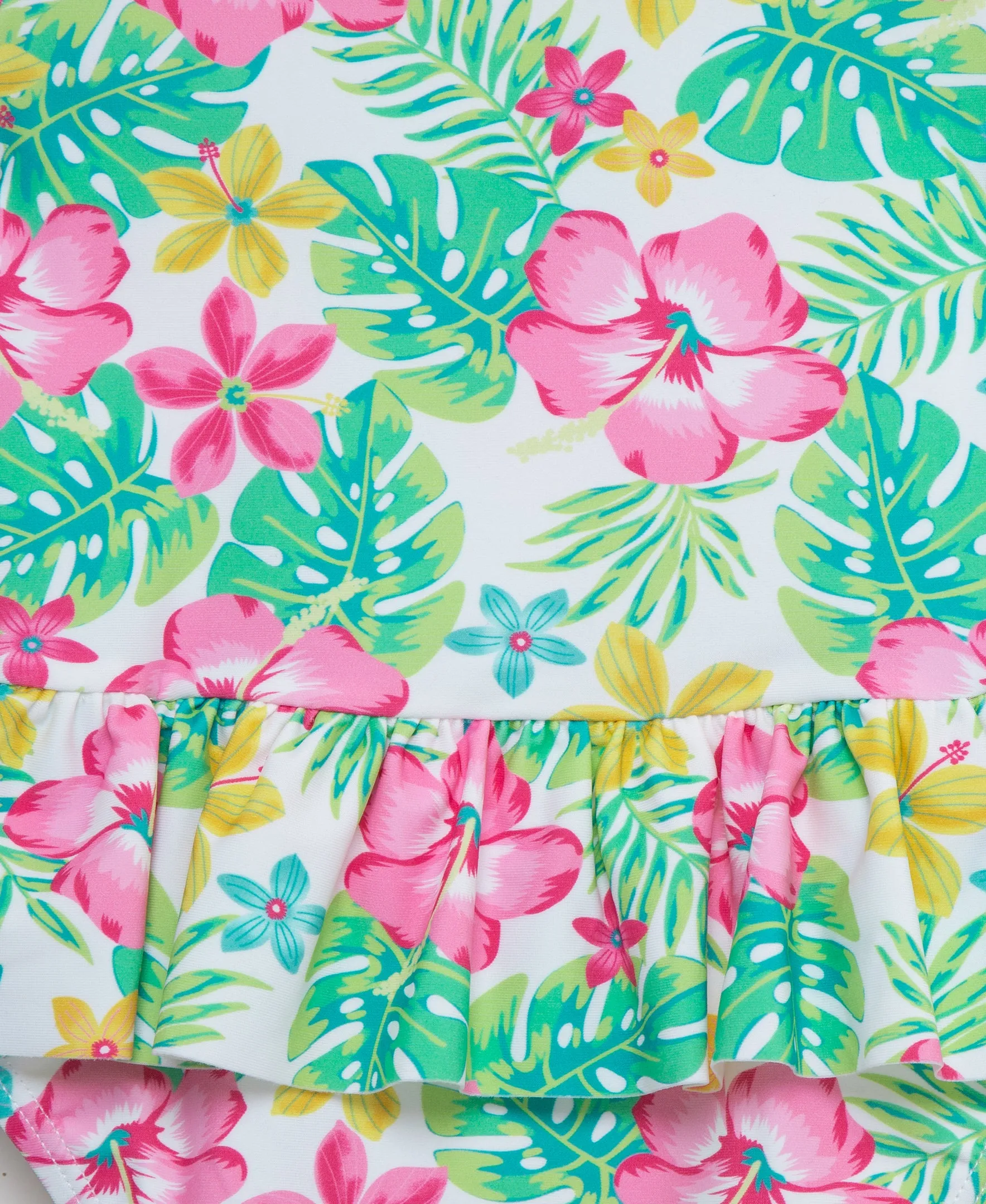 Tropical One-Piece Rashguard Swimsuit (2T-4T)