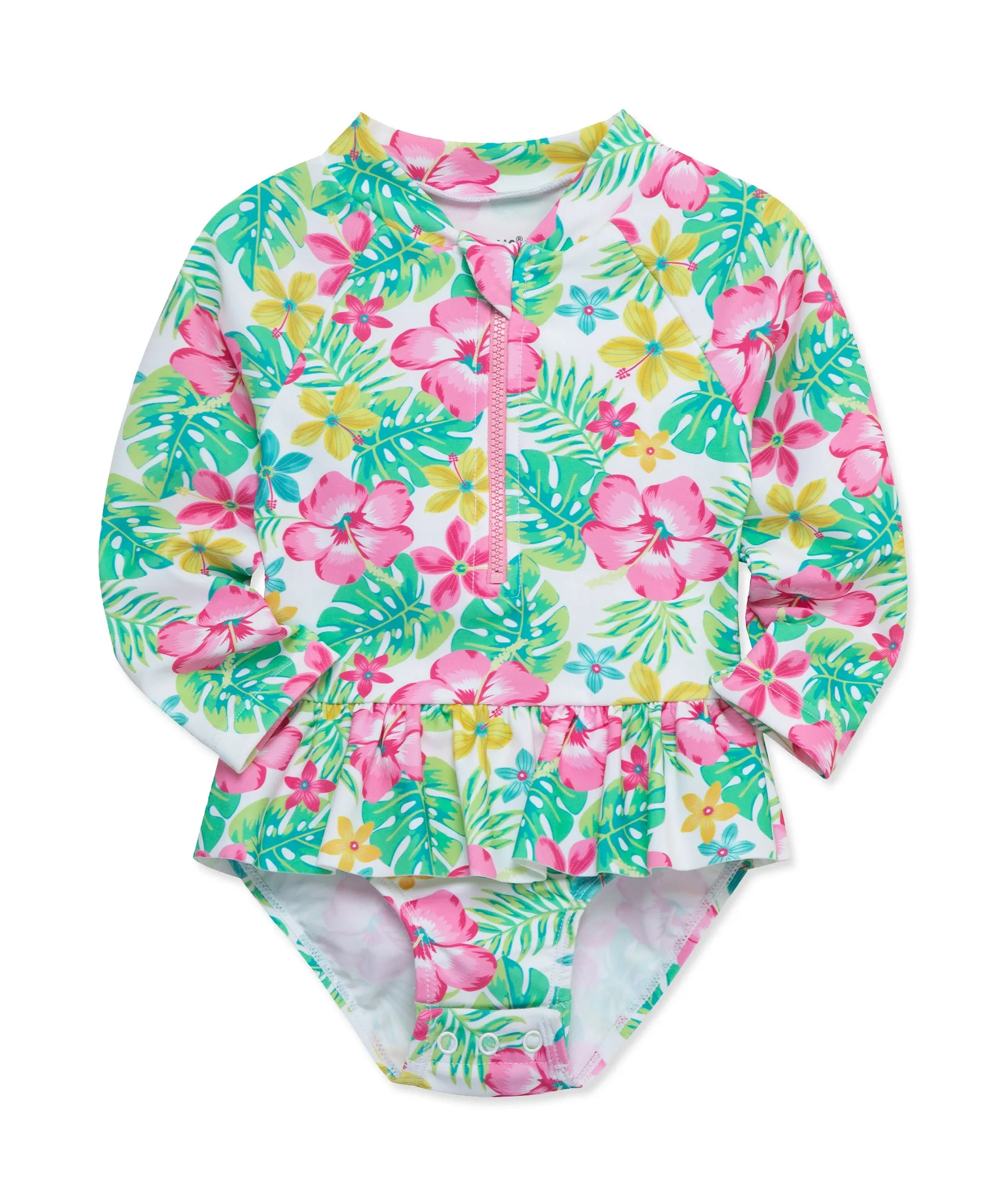 Tropical One-Piece Rashguard Swimsuit (6M-24M)