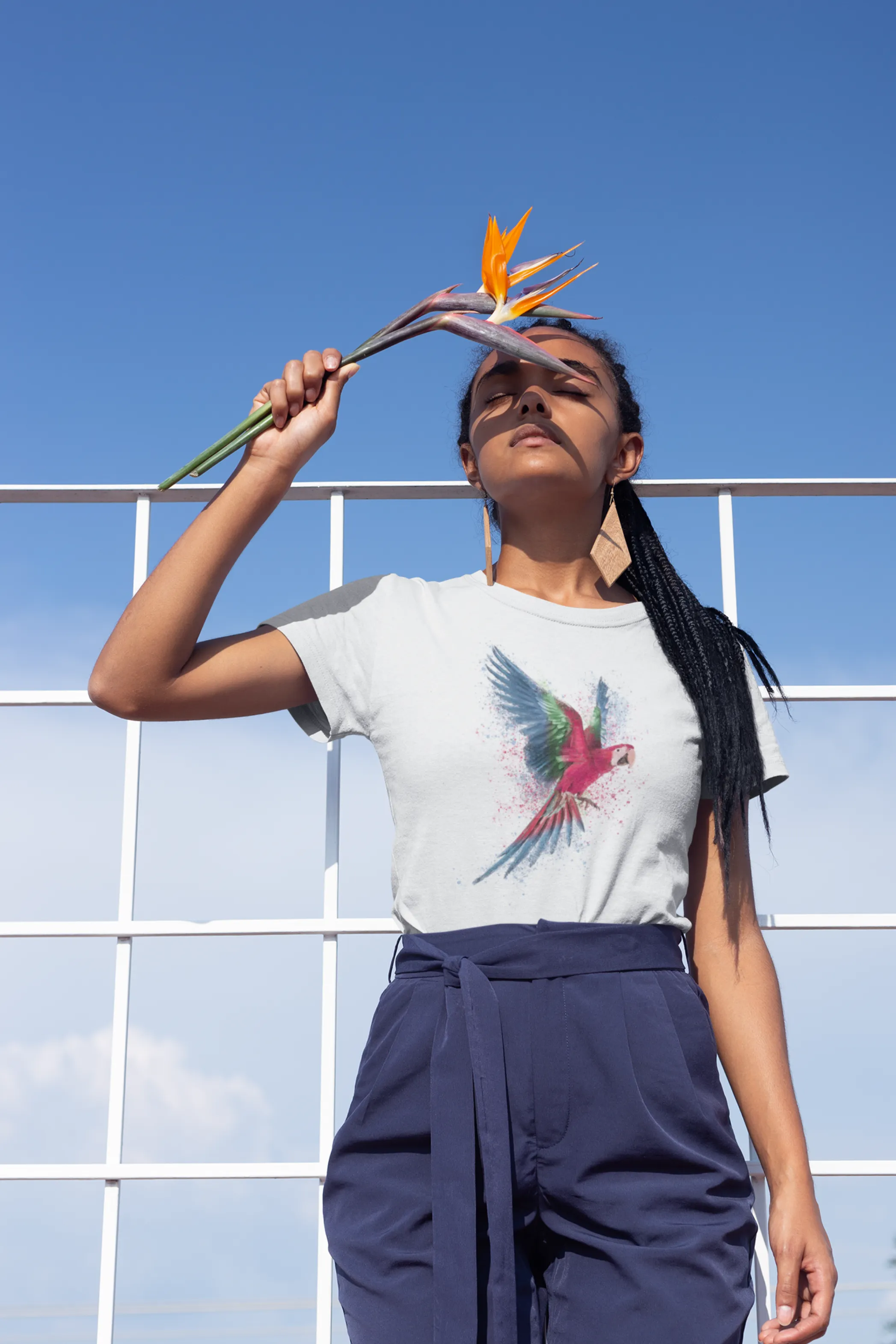 Vibrant Parrot Printed T-shirt for women