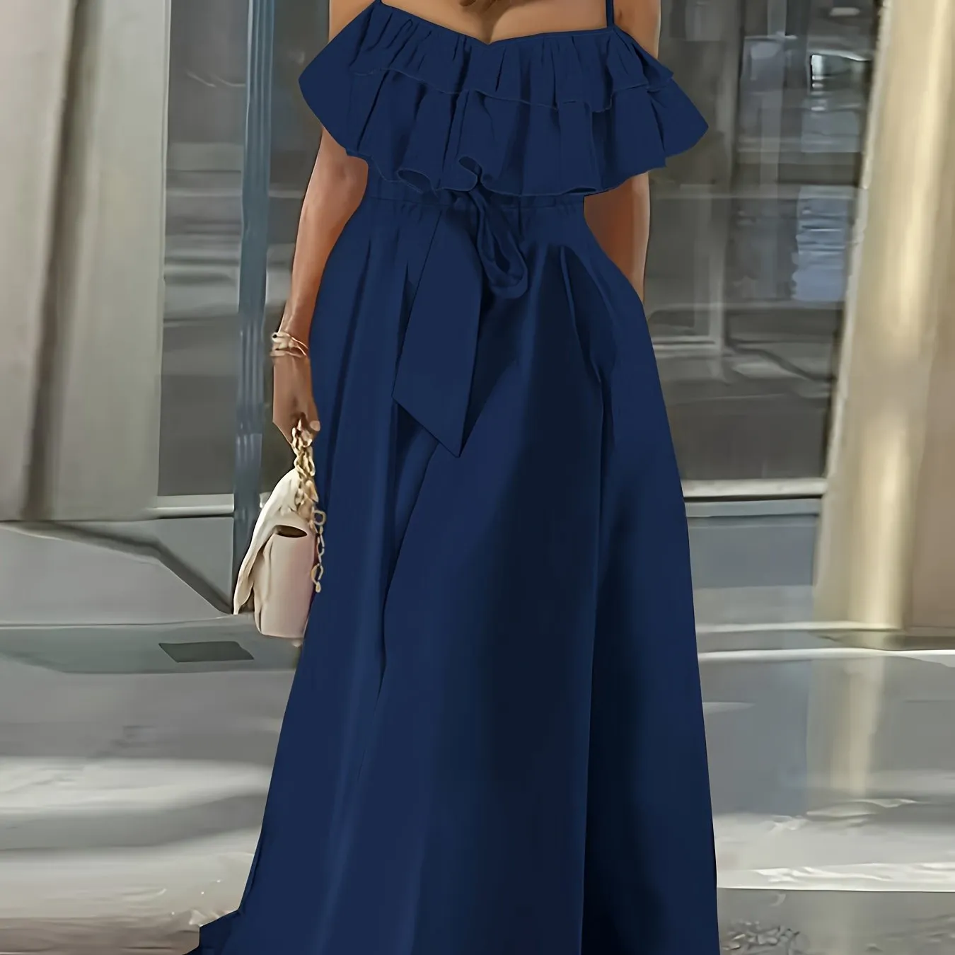 Vibrant Ruffle Trim Cami Dress