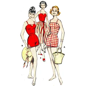 Vintage 1950s Sewing Pattern, Playsuit & Skirt - Bust: 34” (86cm)