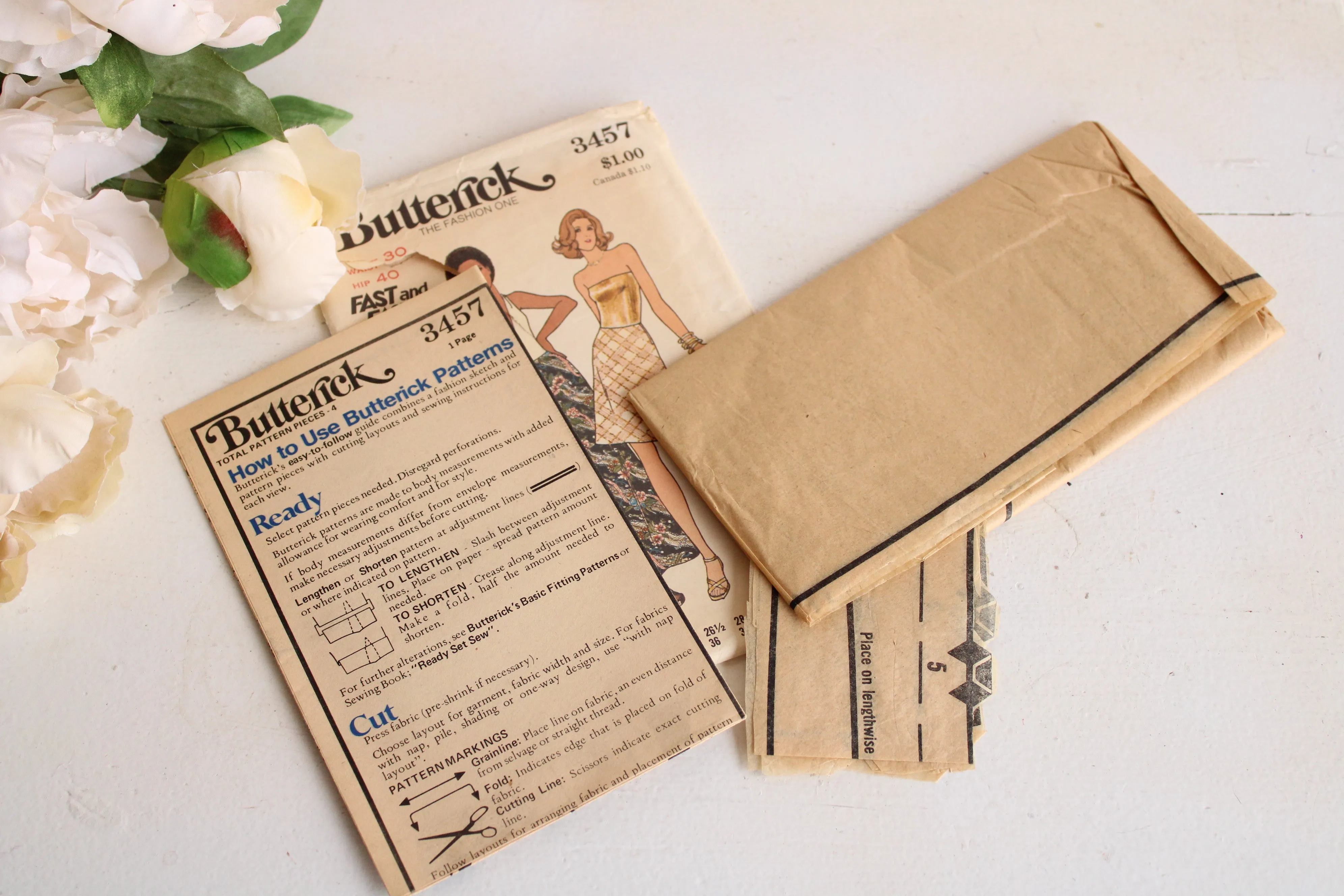 Vintage 1970s Butterick Skirt Sewing Pattern 3457