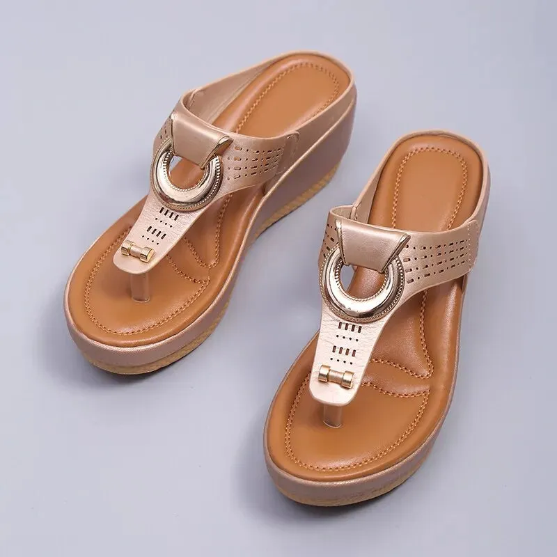 Women Open Toe Beach Wedges Comfortable Slippers