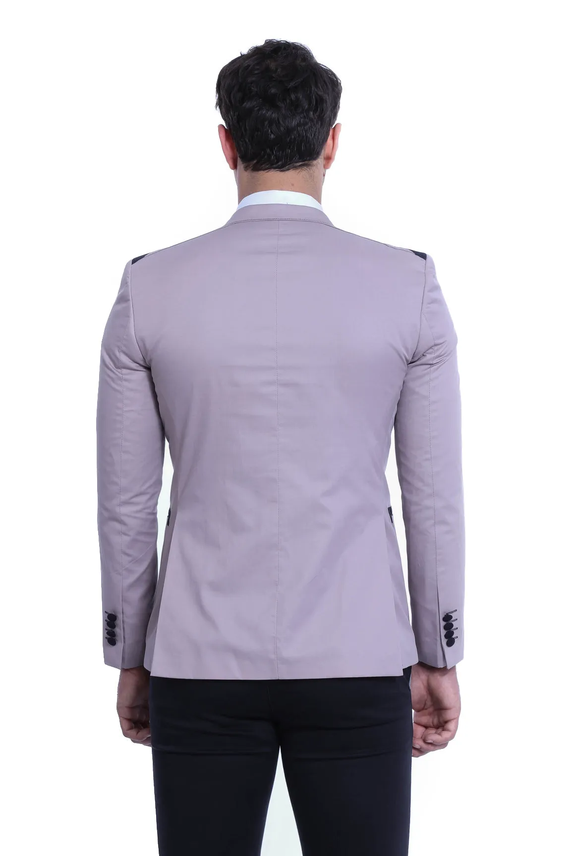 WSS 3 pocket Single Button Cotton Shoulder Stitched Light pink Jacket- - Singen